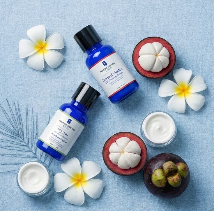 Erythema Erase serum and visual of PIE fading